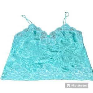 Deena vintage satin lace trims sleep cami size small Made in USA